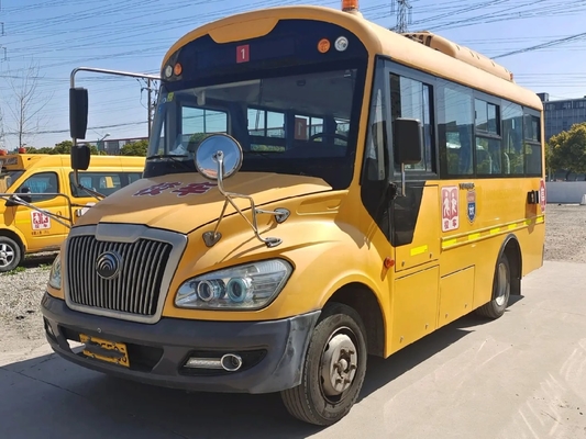 Der zweite Hand-Schulbus-A/C benutzter Yutong Bus ZK6609 gelbe Farbe-27 Sitz-Front Engine Sliding Window Withs